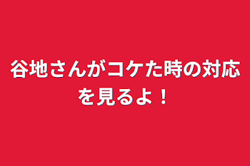 谷地さんがコケた時の対応を見るよ！