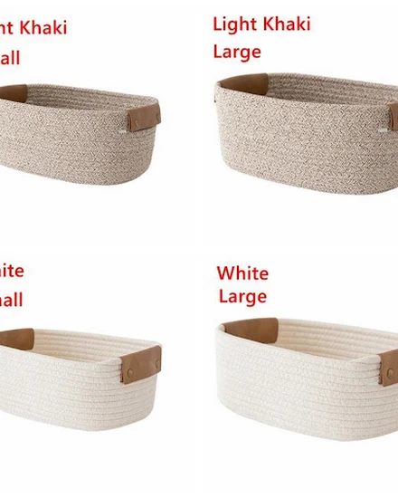 Woven Storage Basket Cotton Rope Storage Baskets Key Bask... - 3