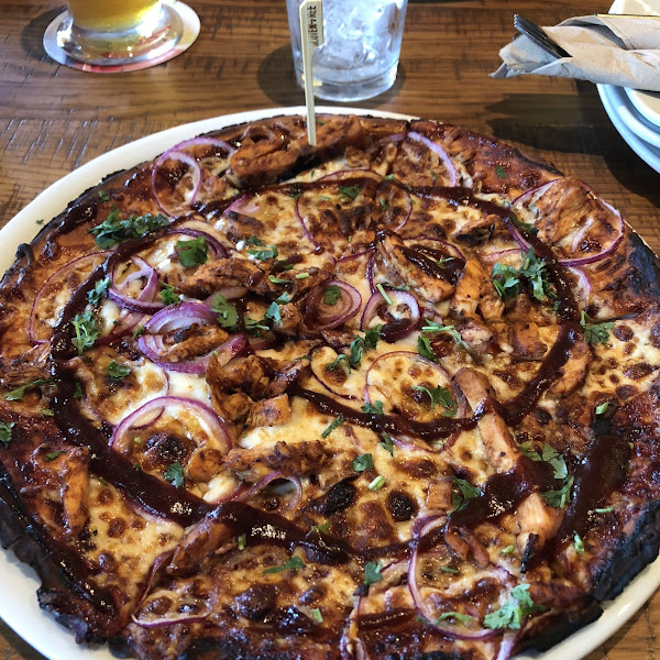 GF BBQ Chicken Pizza on Cauliflower Crust