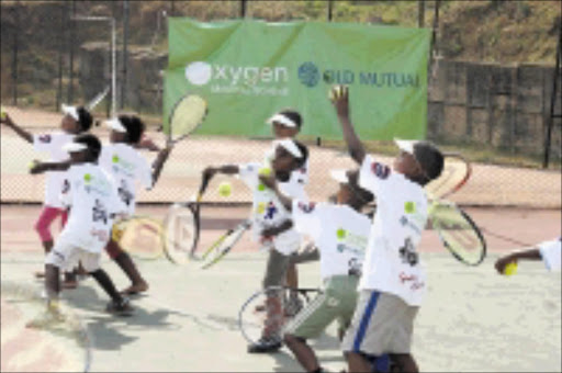 PLAYFUL: School children enjoyed themselves learnign new at the Southern Sports Complex in Rosettenville, Johanesburg, at the weekend. Pic. Bafana Mahlangu. 17/10/2008. © Sowetan.