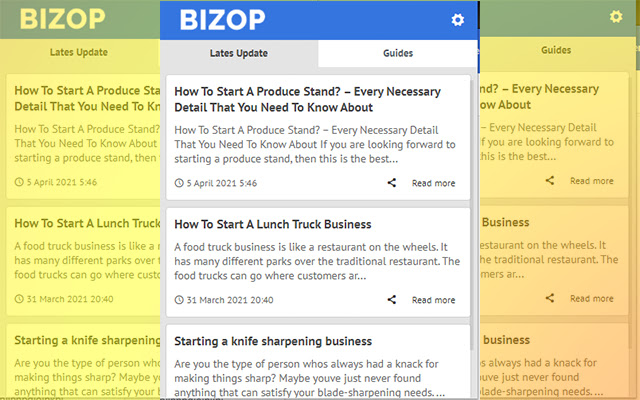 Bizop - Latest Blogs Update chrome extension