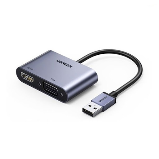 Bộ chuyển đổi USB 3.0 sang HDMI,VGA màu đen Ugreen (20518)