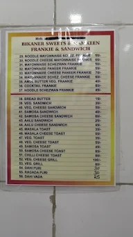 Bikaner Sweets And Namkin menu 2