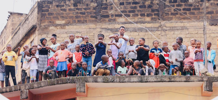 Residents of Mlango Kubwa, Mathare Constituency during the groundbreaking ceremony for the construction of the first public hospital in the ward on May 8, 2024.