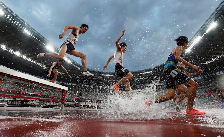 Athletes compete during 3,000m final Olympic Games test event in Tokyo