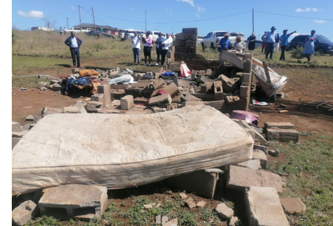 This is what remains of one of the houses destroyed when strong wind and rain hit parts of northern KwaZulu-Natal at the weekend.