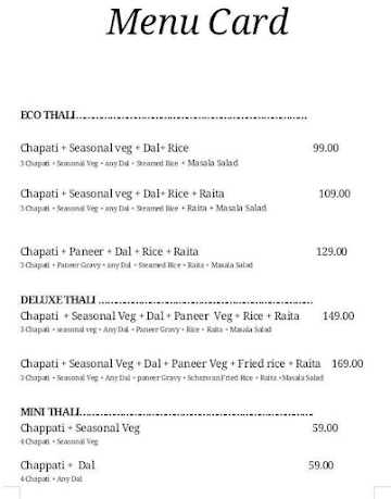 Pahal Foods & Tiffin Service menu 