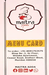 Maitra Adda menu 6