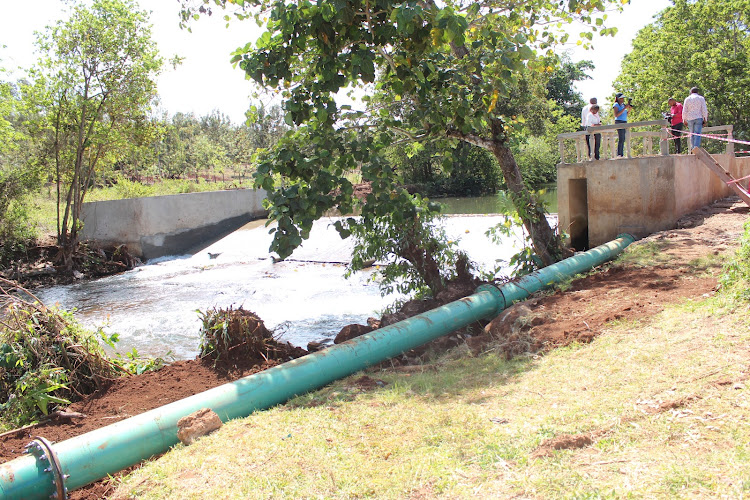 The intake of Sh107 million Ititu Ikundu Irrigation water project along Maragua river.