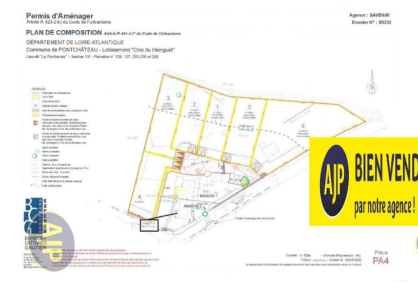  Vente Terrain à bâtir - 543m² à Pontchâteau (44160) 