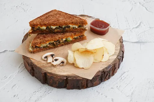 Gourmet Mushroom And Onion Cheese Sandwich