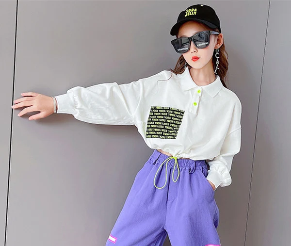 Title 6, Ensemble pantalon droit à lettres pour filles I...