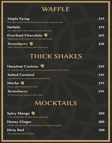 Indulgence menu 