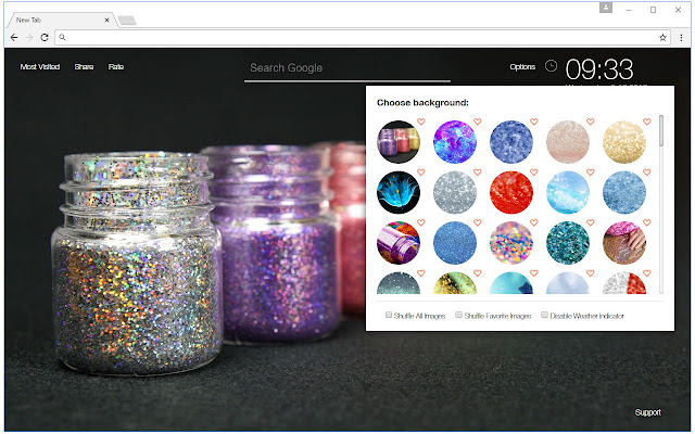 Glitter Backgrounds HD Custom Twinkle New Tab