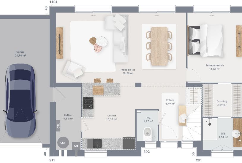  Vente Terrain + Maison - Terrain : 2 016m² - Maison : 140m² à Grez-sur-Loing (77880) 