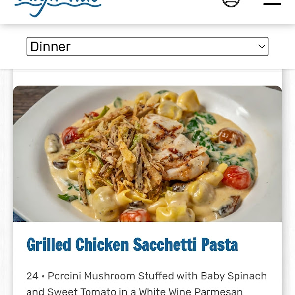 Ordered "Gluten Modified" version.. which is ONLY chicken breast. No tomatoes, spinach, mushrooms, or sauce.. GF menu says it's gluten free by having "no pasta". The dish removed more than just pasta.