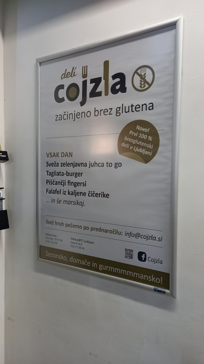 Cojzla gluten-free menu