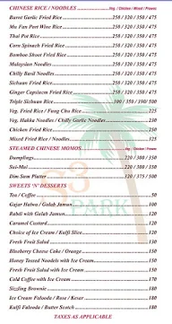 Hotel S3 Park menu 5