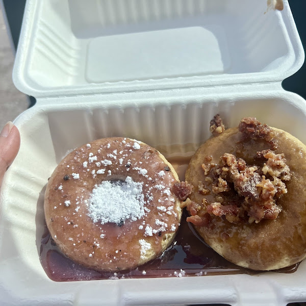 GF Maple bacon and blueberry donuts.