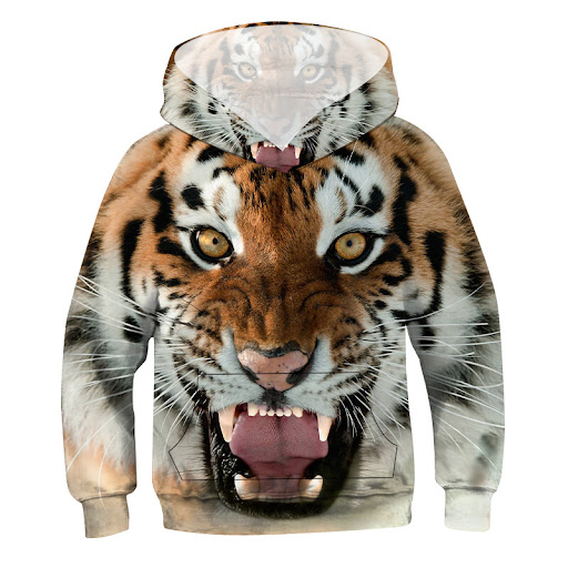 Title 13, Mens Fashion Casual Animal Digital Print Hoode...