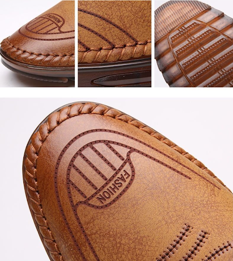 Title 8, Mens Leather Driving Shoes, Soft and Non-slip ...