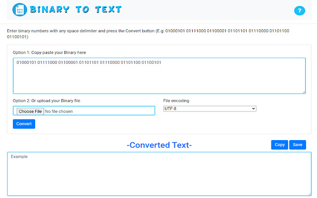 Binary to Text chrome extension