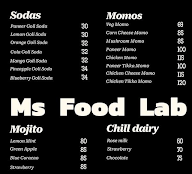 MS Food Lab menu 1