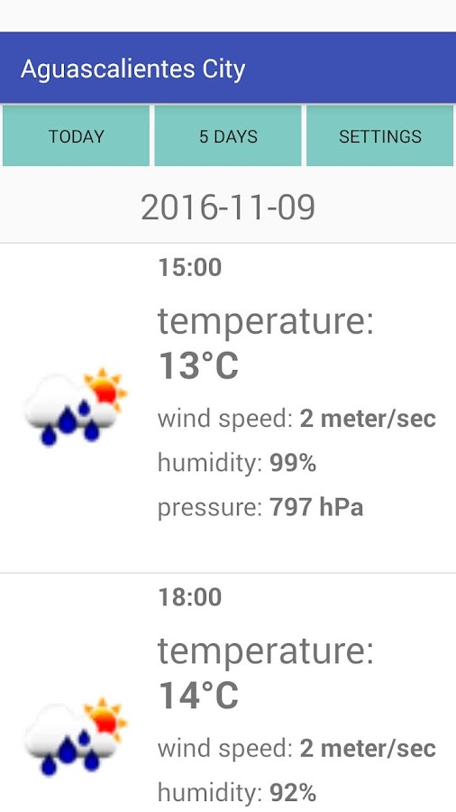 Aguascalientes City Weather Screen 3