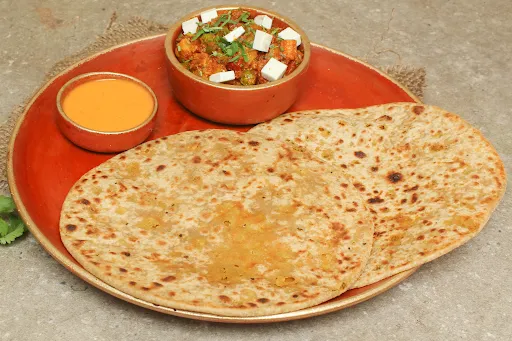 2 Dal Paratha With Mix Veg