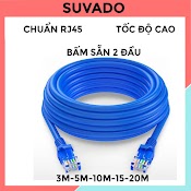 Cáp Mạng Dây Mạng Lan 5M 10M Và 15M 20M Chuẩn Rj45 Bấm Sẵn 2 Đầu Kết Nối Internet, Máy Tính Trong Nhà Ngoài Trời Dalamo