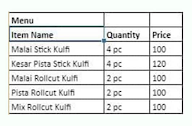 Sharma Kulfi menu 1