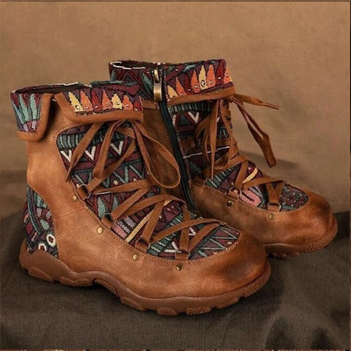 Title 4, Bottines plates femme en similicuir avec coutur...
