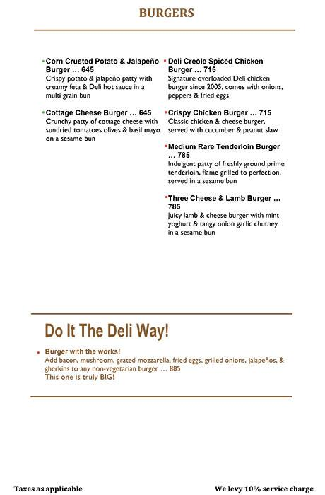 Indigo Delicatessen menu 