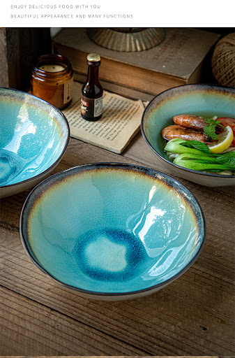 Title 1, Retro Ice Crack 7-inch Ceramic Noodle Bowl, enj...