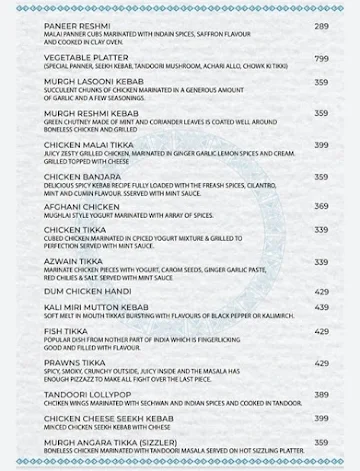 Azzurro menu 