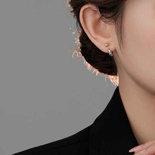 Title 3, S925 Sterling Silver Semi-circle Earrings Screw...