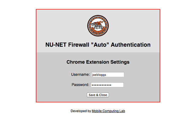 NU-NET Auto Auth chrome extension