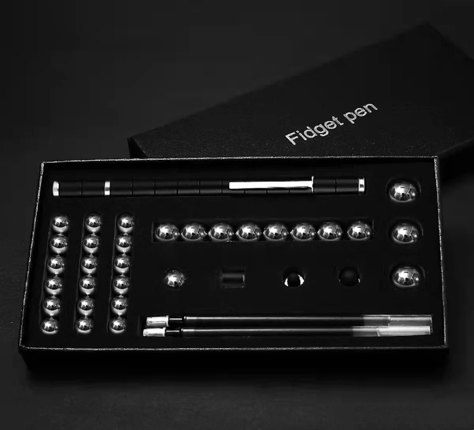Stylo Polar Magnétique Métal Modulaire – Jouet Think Ink Antistress pour la concentration et la détente. Encre effaçable pour le focus.