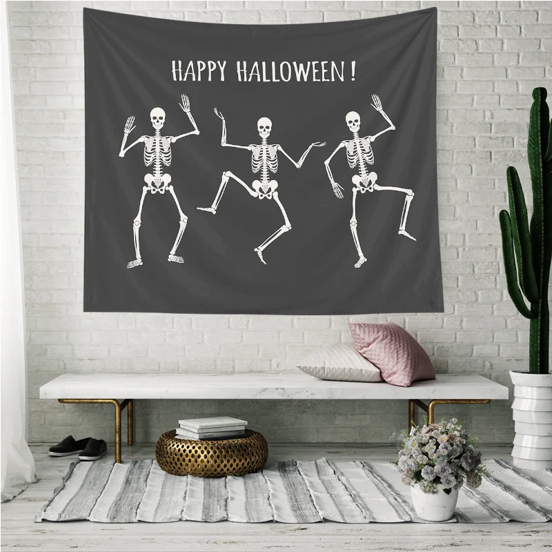 Schedel achtergrond doek wandtapijt voor slaapkamer. Decoratie doek om op te hangen aan het bed. Geeft een unieke sfeer aan de ruimte.