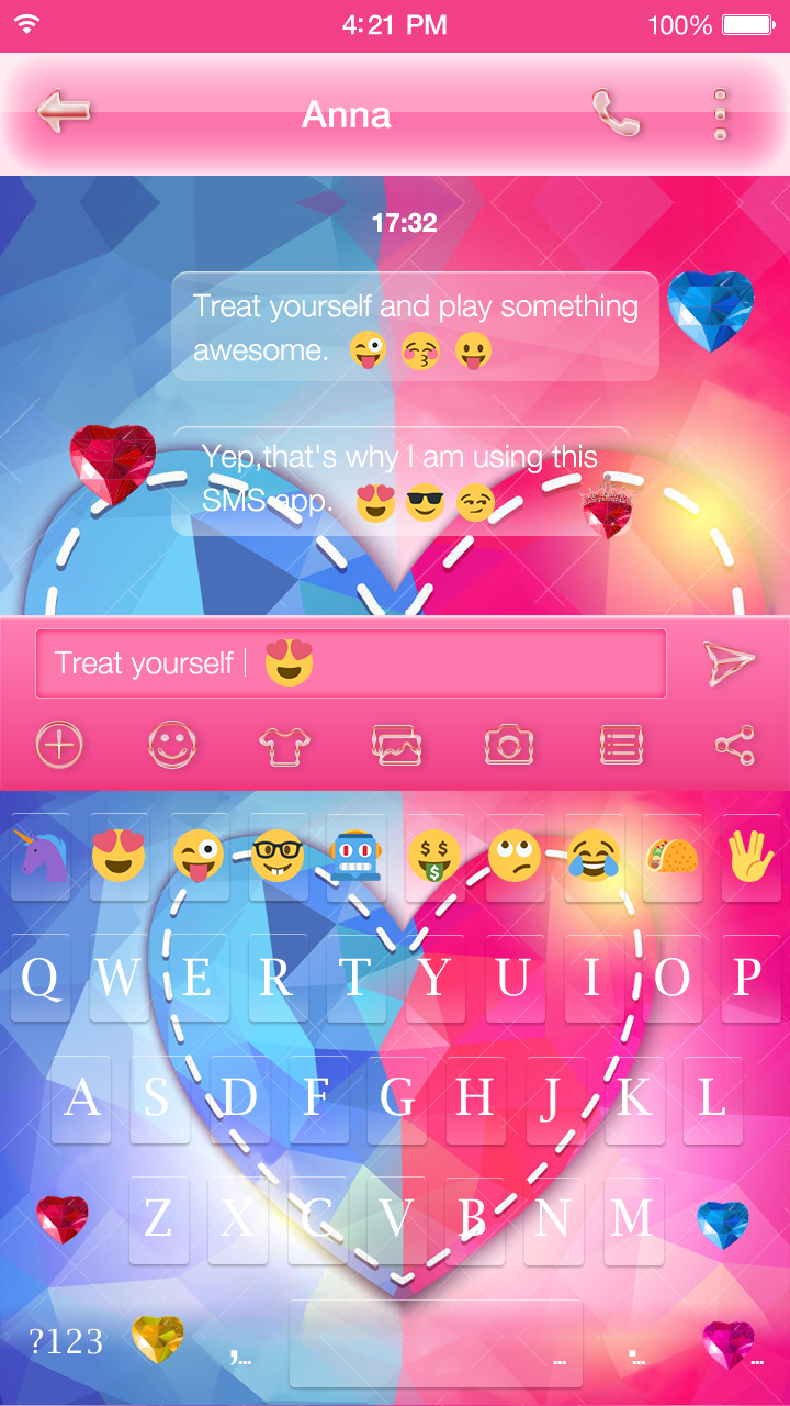 Valentines Day Emoji Keyboard Screen 3