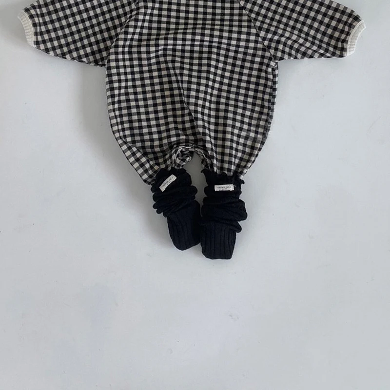 Title 8, Herfst newborn baby zwart-wit geruit losjes cas...