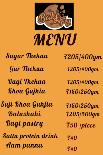 Bake And Fry menu 