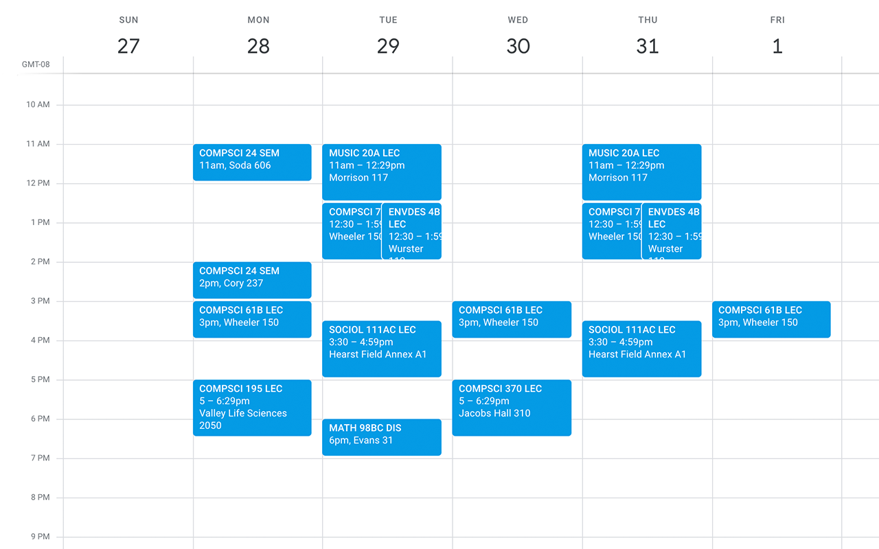 Berkeley Schedule Exporter Preview image 1