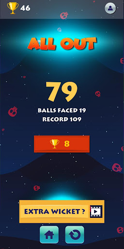 Space Cricket Scorer Avoid Stumps, Tap Tap Balls