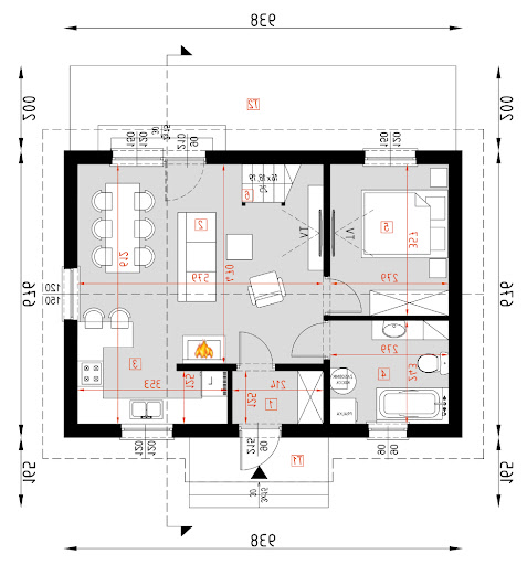 D325 - WT2021 wersja drewniana - Rzut parteru