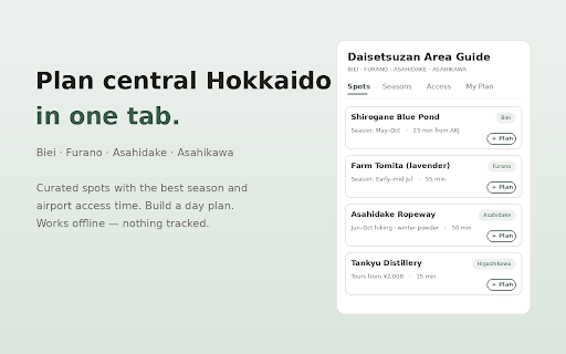 Daisetsuzan Area Guide: Biei, Furano, Asahidake screenshot 1