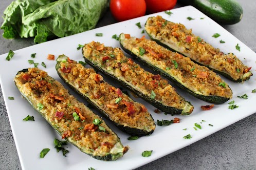 Cheesy Bacon Zucchini Boats