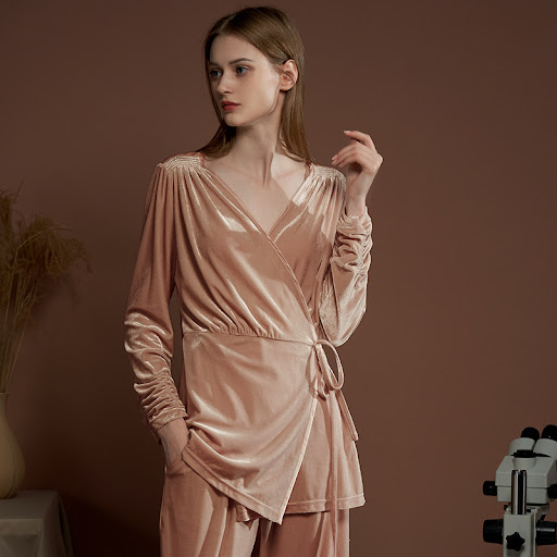 Title 7, Womens Pure Color Pajamas Two Piece Set with T...
