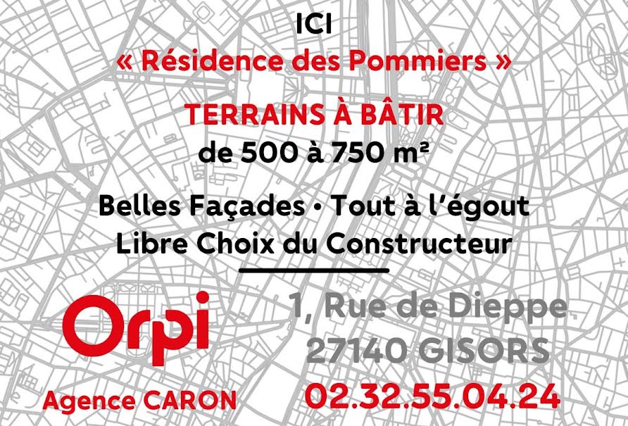 Vente terrain  499 m² à Gisors (27140), 70 000 €