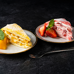 Mango Mille-Crêpe Cake Slice Plus 1 (Two Slices)